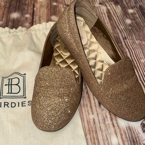 Birdies Gold glitter dust starling loafers 
Girls size 2.5